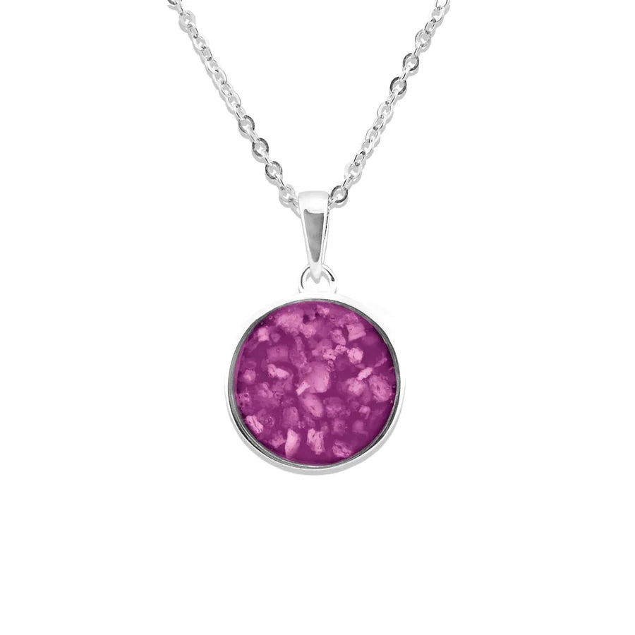 Ladies Classic Round Memorial Ashes Pendant - Treats Unleashed