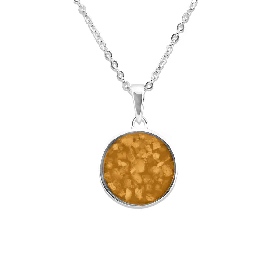 Ladies Classic Round Memorial Ashes Pendant - Treats Unleashed