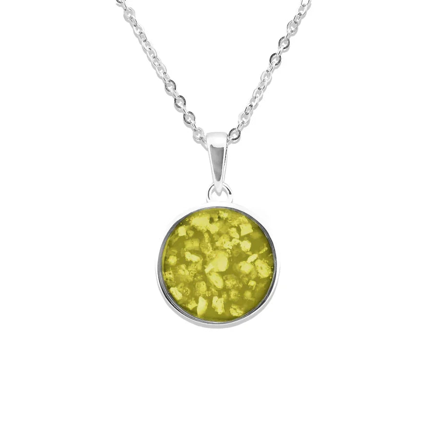 Ladies Classic Round Memorial Ashes Pendant - Treats Unleashed